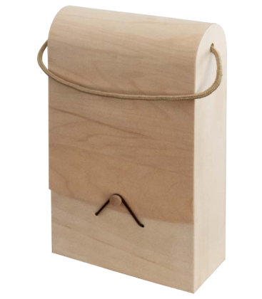 Estuche de madera Curvado para 2 botellas (Vacío)