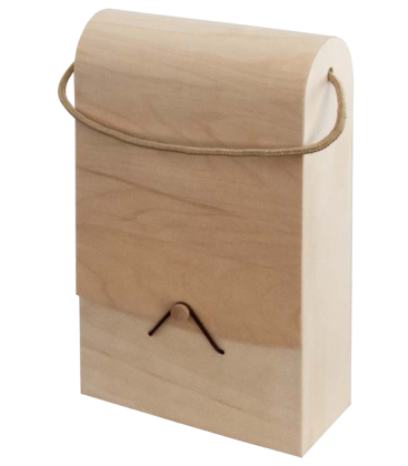 Estuche de madera Curvado para 2 botellas (Vacío)